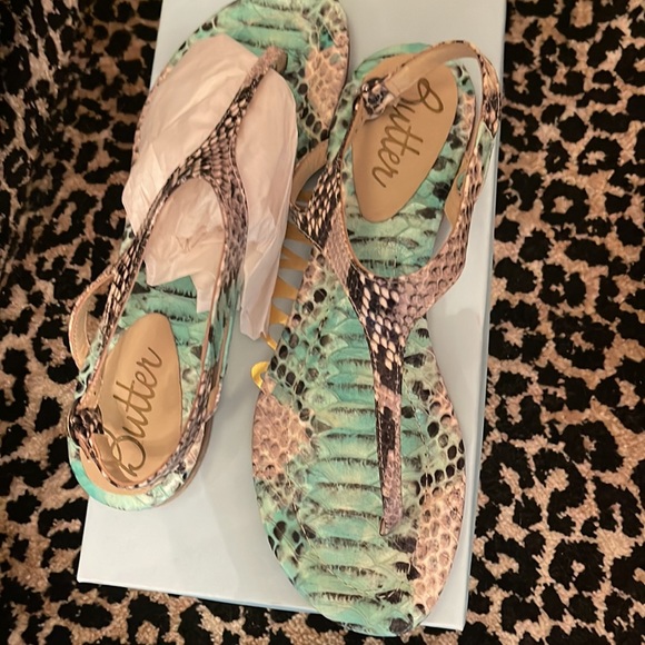 Butter Abalone Thong Sandal mint snake - Picture 3 of 6